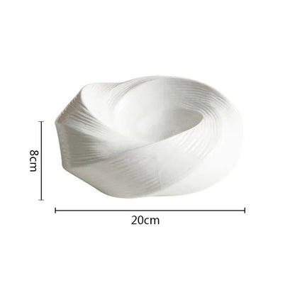 Spiral Ceramic Serving Bowl for Salad Soup Pasta Noodles Kitchen Dining Table Porcelain Dishwasher Safe 8 9 inch