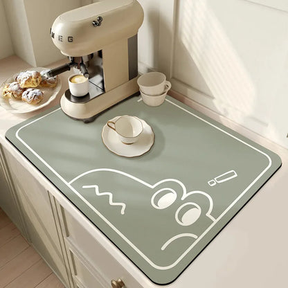 Microfiber Kitchen Mat Non-Slip Water Absorbent Runner for Sink Floor Stove Area Home 20x24 Inch Fast Dry Washable