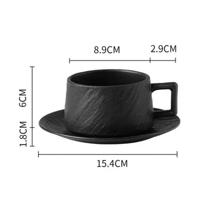 Glazed Stoneware Cup and Saucer Set for Coffee, Tea, and Hot Beverages – Minimalist Japanese-Inspired Design for Kitchen, Dining Room, and H