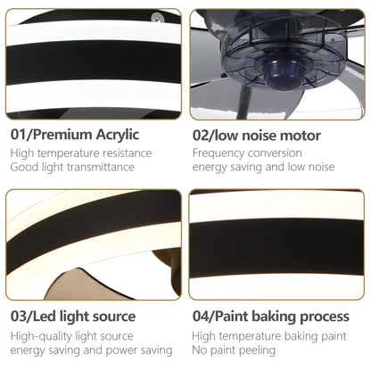 Aura | Modern Ceiling Fan Light with Whisper-Quiet Motor | Stylish Illumination for Comfort