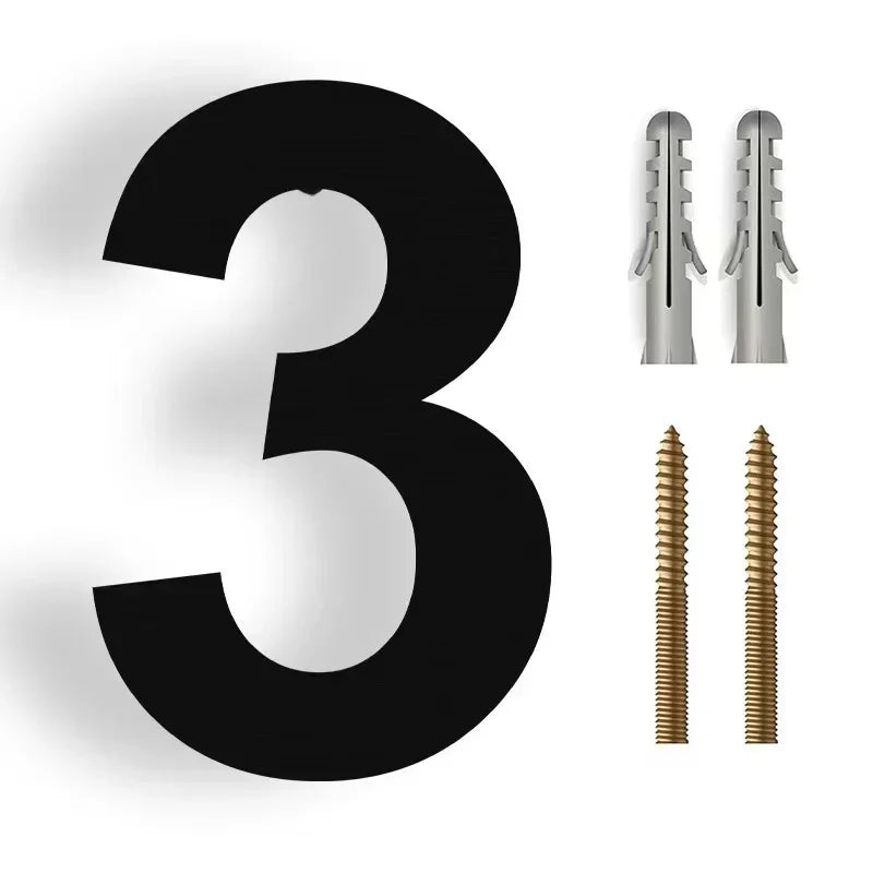 3D Floating House Number Modern Stainless Steel Outdoor Weather Resistant Wall Mount Address Sign for Front Door Entrance Home Office