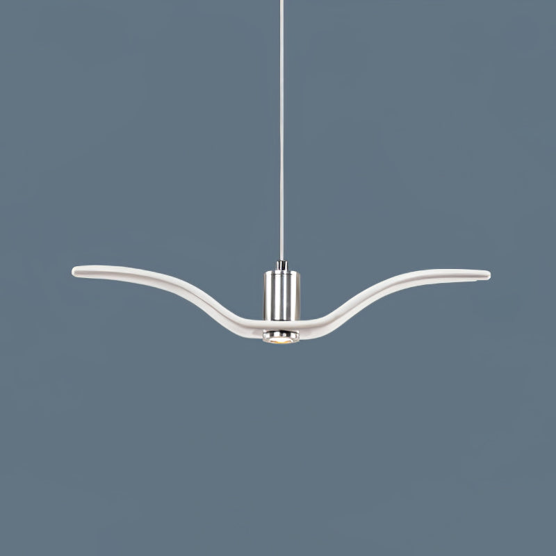 Sculptural Bird Ceiling Fixture with Adjustable Height LED Hardwired Suspension for Kitchen Islands Dining Tables Living Spaces in White or