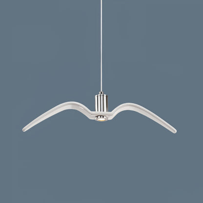 Sculptural Bird Ceiling Fixture with Adjustable Height LED Hardwired Suspension for Kitchen Islands Dining Tables Living Spaces in White or