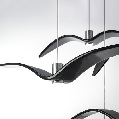 Sculptural Bird Ceiling Fixture with Adjustable Height LED Hardwired Suspension for Kitchen Islands Dining Tables Living Spaces in White or