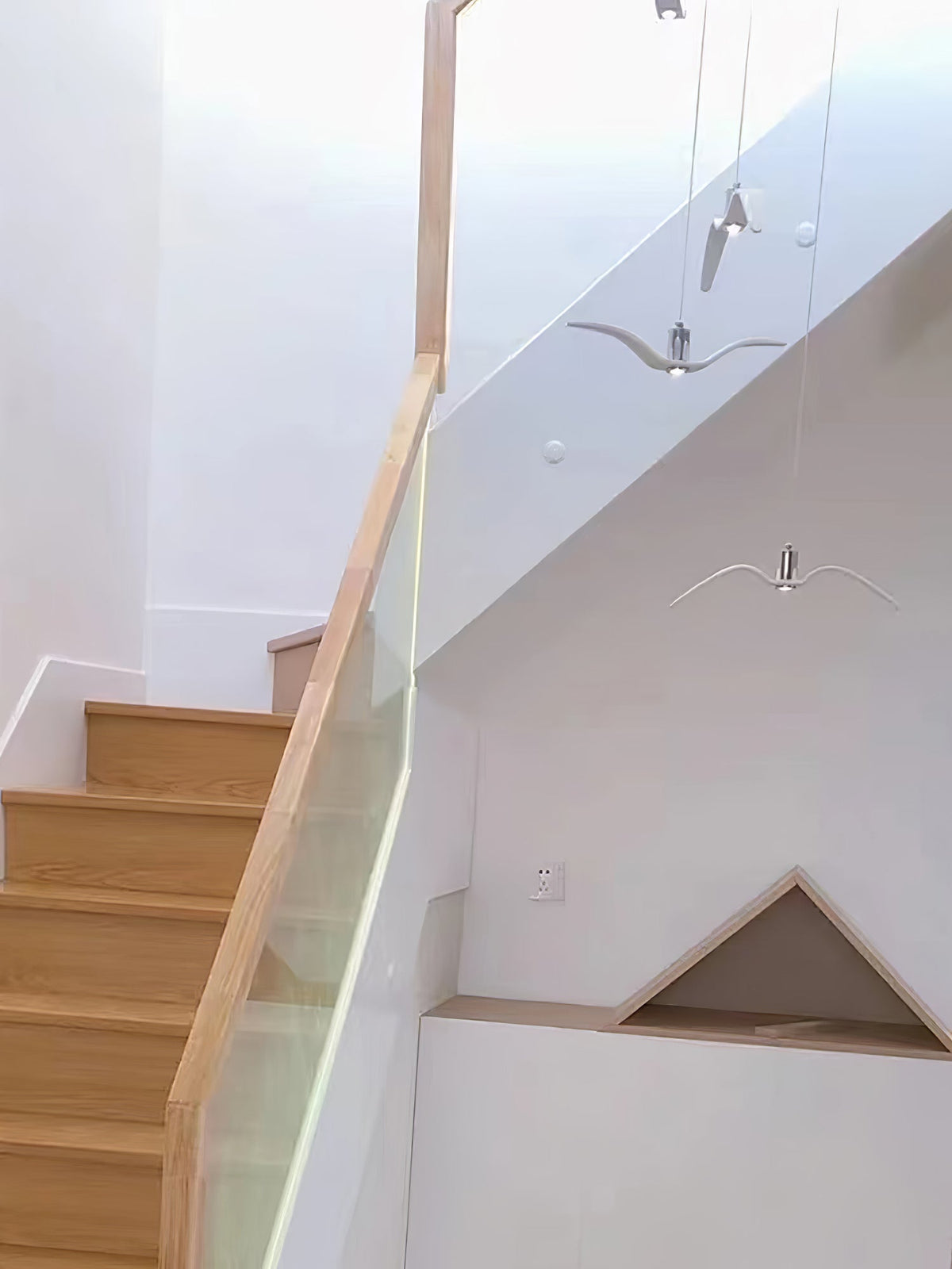 Sculptural Bird Ceiling Fixture with Adjustable Height LED Hardwired Suspension for Kitchen Islands Dining Tables Living Spaces in White or