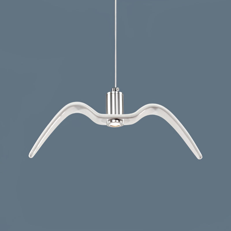 Sculptural Bird Ceiling Fixture with Adjustable Height LED Hardwired Suspension for Kitchen Islands Dining Tables Living Spaces in White or