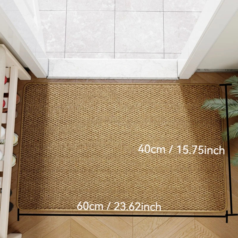 Woven-Look Outdoor Entrance Mat with Non-Slip Backing – Weather-Resistant Polypropylene Doorway Rug for Front Door, Patio & Hallway