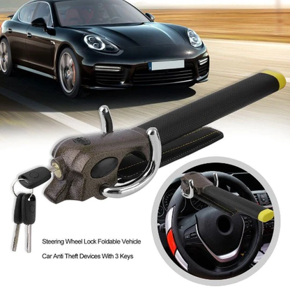 Secure Lock | Car Steering Wheel Lock with Three-Direction Design | Durable Anti-Theft Solution for Vehicle Protection