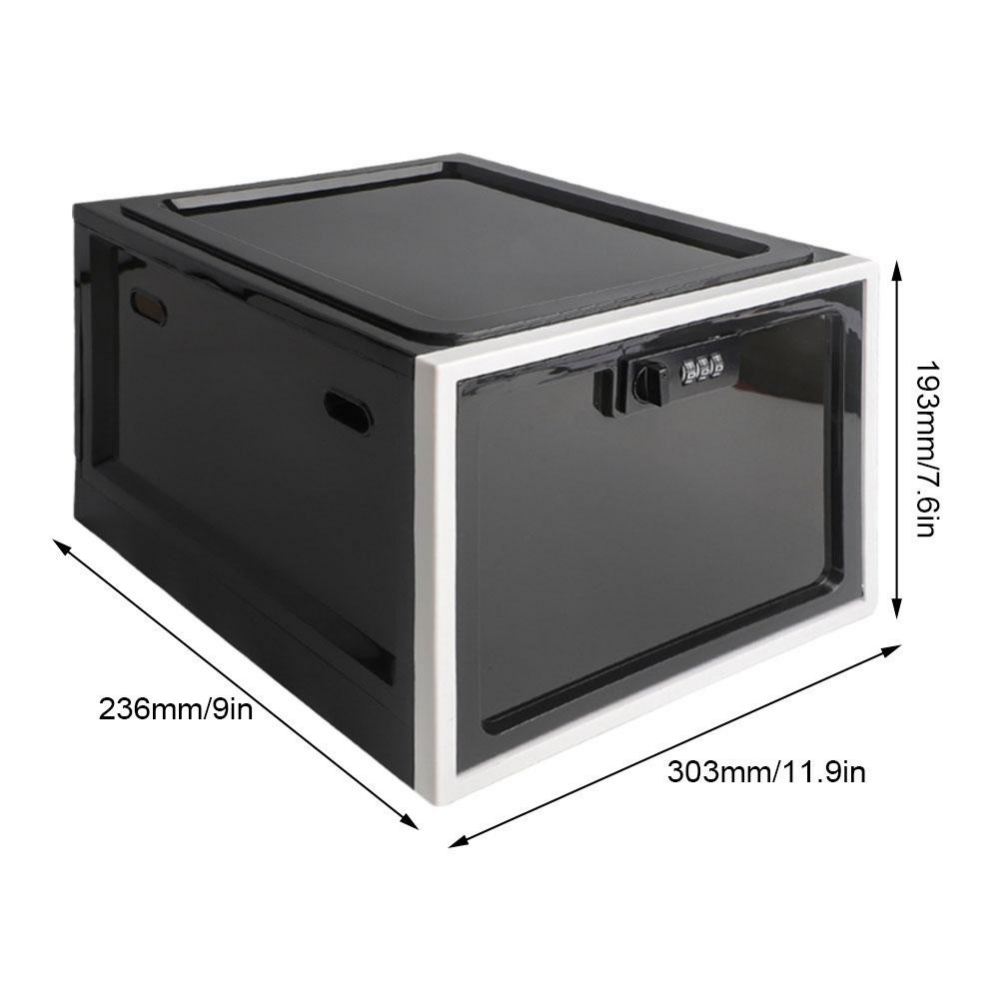 Lockable Food Storage Container with Combination Lock, Plastic Storage Bin, Clear Storage Container for Refrigerator