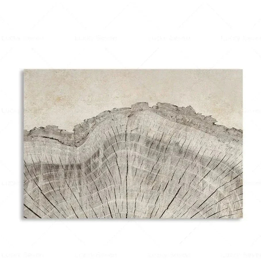 Botanical Growth Pattern Wall Art Canvas for Living Room, Bedroom & Office Décor | Natural Wood Grain Inspired Print