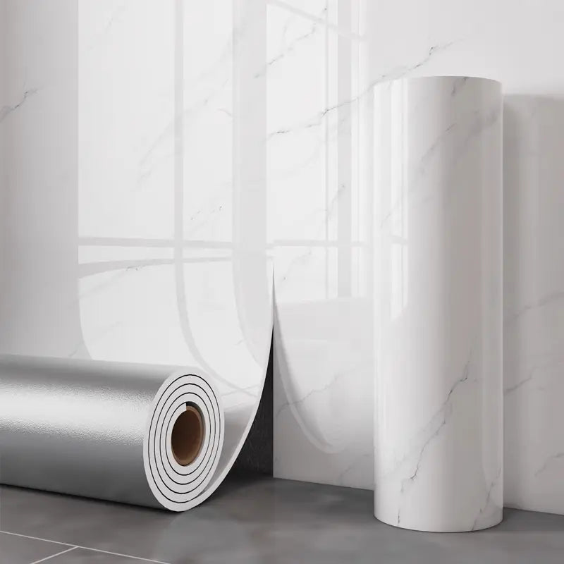 Self-Adhesive Vinyl Film Gray Marble Look Peel and Stick Wallpaper Contact Paper for Kitchen Counter Cabinet Furniture 15.7 in × 118 in