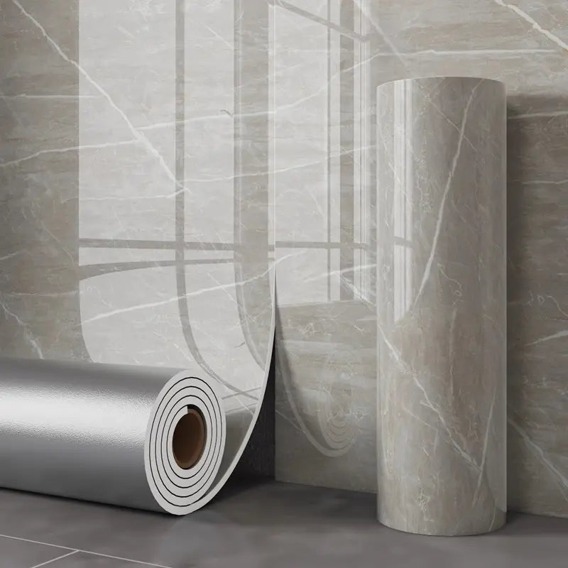 Self-Adhesive Vinyl Film Gray Marble Look Peel and Stick Wallpaper Contact Paper for Kitchen Counter Cabinet Furniture 15.7 in × 118 in