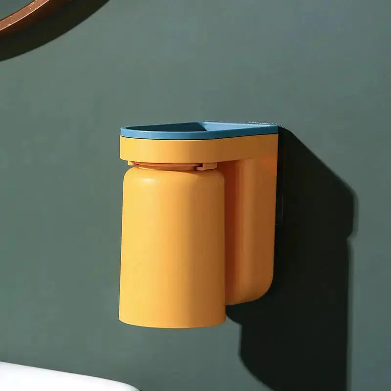 Stick-On Bathroom Caddy ABS Plastic 5 in Tall Cup & Paste Organizer Drip-Dry System 2-Pack for Vanity Countertop Clutter-Free Family Bath