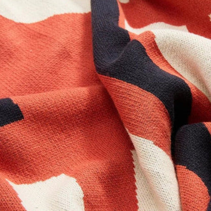 Serena Knitted Blanket - 100% Cotton, Lightweight Modern Floral Design
