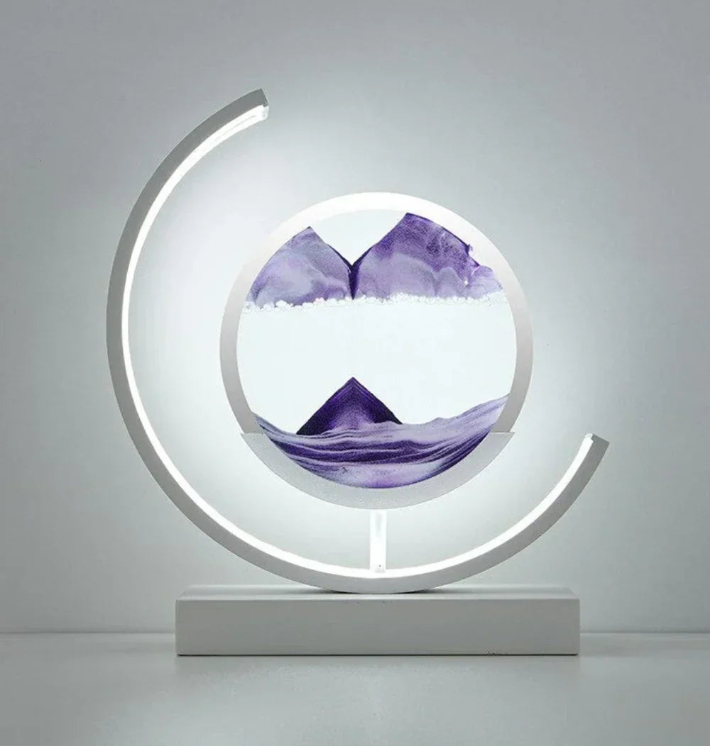 Serenova | Sand Landscape Lamp with Soft Light & Calming Atmosphere | Handmade Decorative Artwork for Tranquility