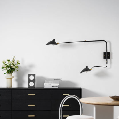 Articulating Wall Lamp with Extending Arm 47-55 Inches Aluminum LED Fixture for Bedroom Reading Nook Living Room Hallway Accent Lighting Ind