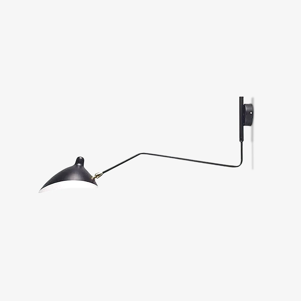 Articulated Arm Wall Sconce Black Mid-Century Modern Adjustable Swing Lamp for Living Room Bedroom Home Office Reading Light
