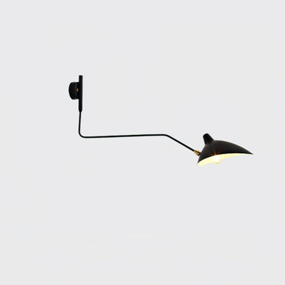 Articulated Arm Wall Sconce Black Mid-Century Modern Adjustable Swing Lamp for Living Room Bedroom Home Office Reading Light