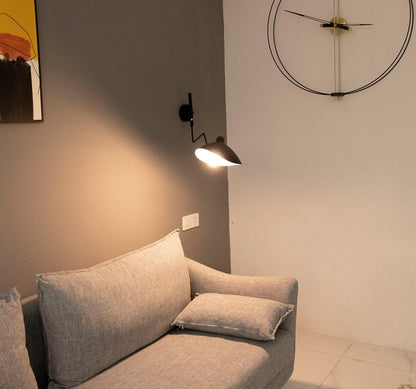 Articulated Arm Wall Sconce Black Mid-Century Modern Adjustable Swing Lamp for Living Room Bedroom Home Office Reading Light