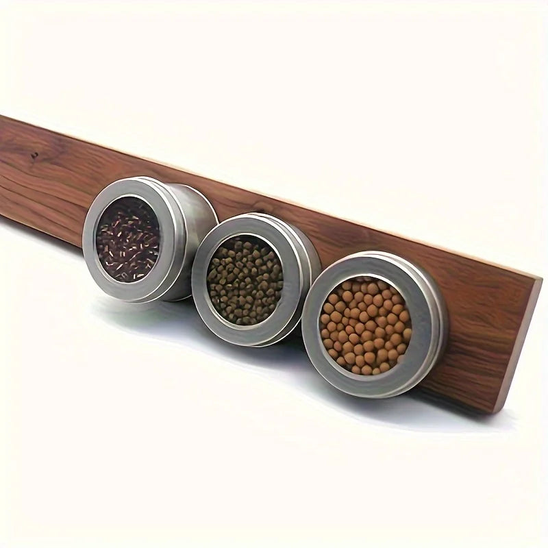 Wall-Mount Kitchen Knife Bar Solid Walnut Wood 16 Inch Magnetic Storage Strip Chef Blade Organizer Space Saver Rack for Cooking Tools Utensi