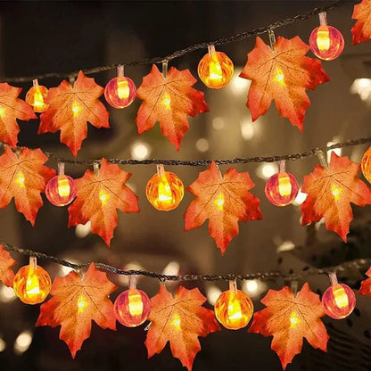 Guirnalda de luces AutumnAura - LED de bajo consumo, decoración de Halloween otoñal