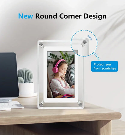 5-Inch IPS Digital Picture Frame with Rechargeable Battery | Tabletop Photo & Video Display for Desk & Home | HD Media Player with USB &