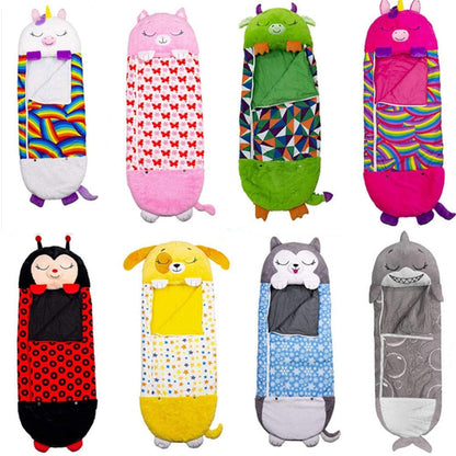 Kids Animal Sleeping Bag Soft Fleece Sleep Sack for Camping Sleepovers Indoor Outdoor Playtime