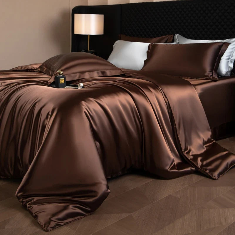 Bed Sheets Set with Duvet Cover and Pillowcases, Silky Sheets Bedding Set, Soft Breathable Fitted Sheet or Flat Sheet