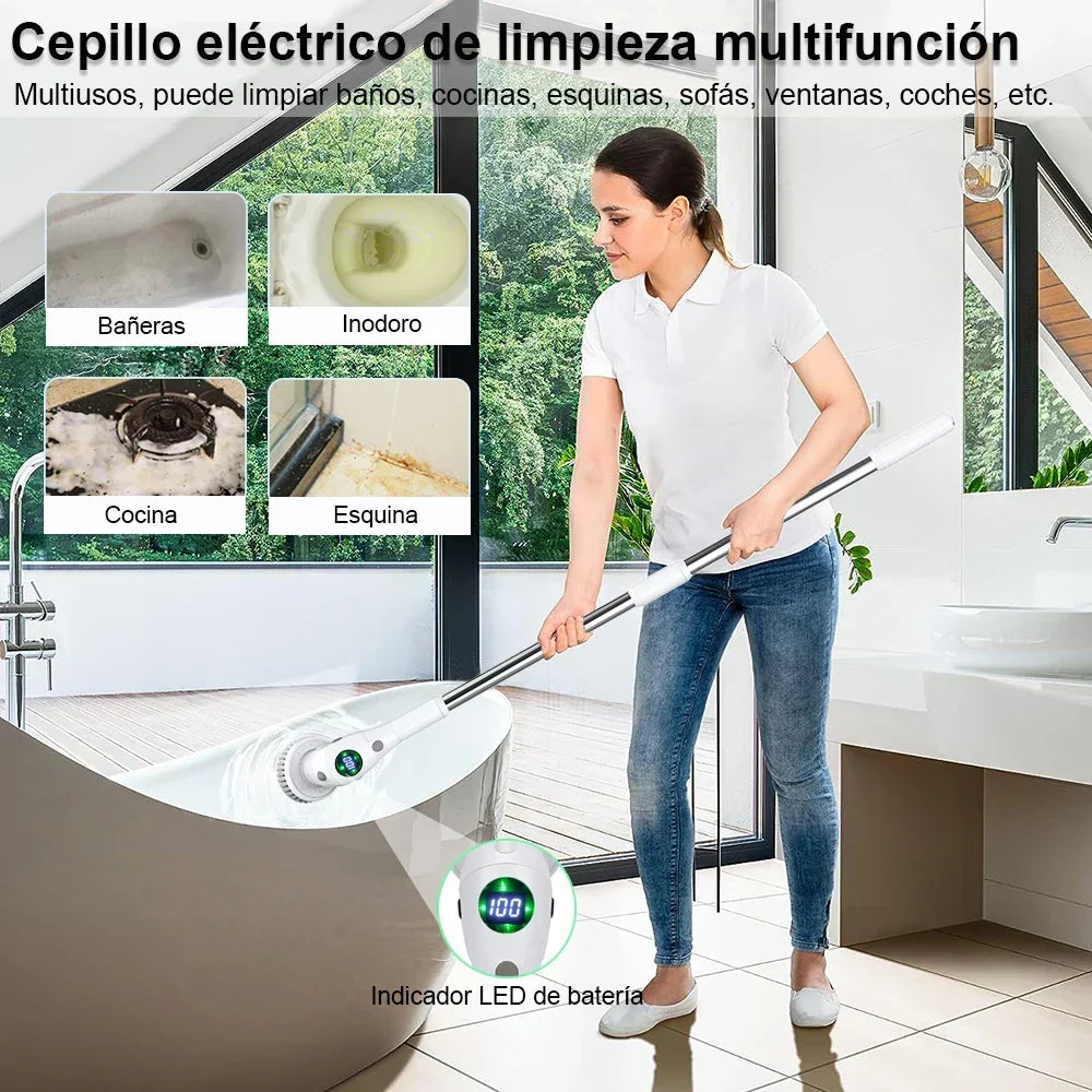 Cordless Spin Scrubber with 8 Attachments – Wireless Cleaning Brush