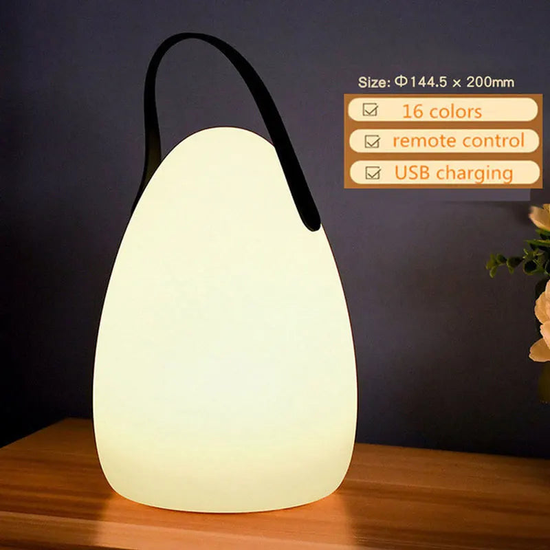 Rechargeable LED Mood Lamp 10 inch Cordless Waterproof 8-Color Remote-Controlled Accent Light for Deck Patio Poolside Backyard Entertaining