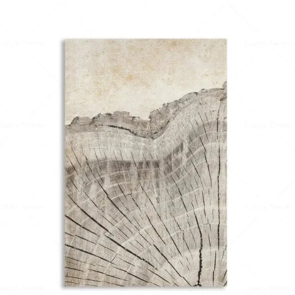 Botanical Growth Pattern Wall Art Canvas for Living Room, Bedroom & Office Décor | Natural Wood Grain Inspired Print