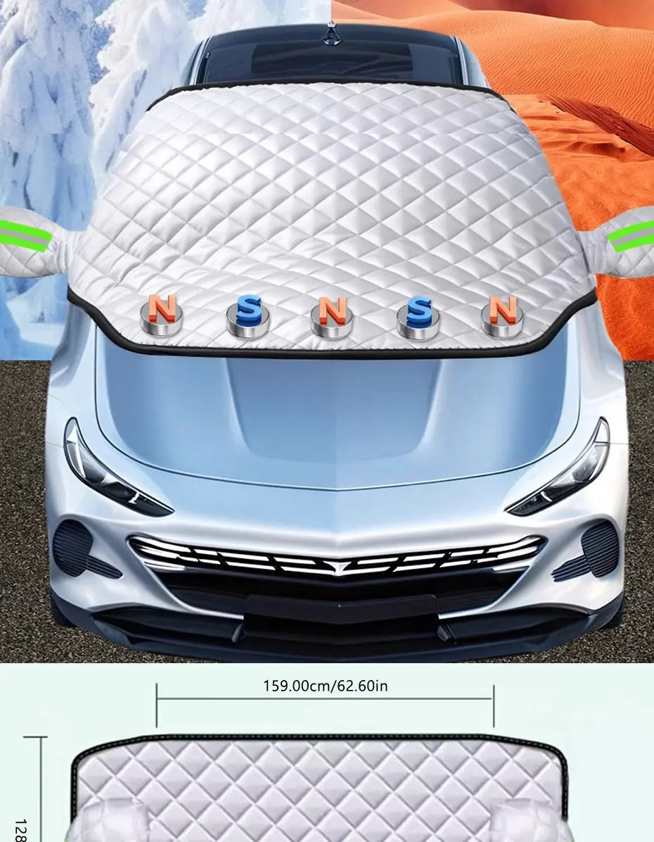 Ortekor FrostGuard Pro | Protector de parabrisas anticongelante de 5 capas con fijación magnética | Protección para todas las estaciones contra el hielo y los rayos UV