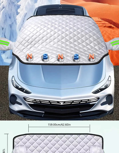 Ortekor FrostGuard Pro | Protector de parabrisas anticongelante de 5 capas con fijación magnética | Protección para todas las estaciones contra el hielo y los rayos UV