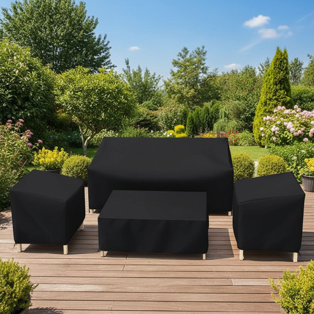WEATHERVAULT – Colección de 4 piezas para la protección de muebles de patio