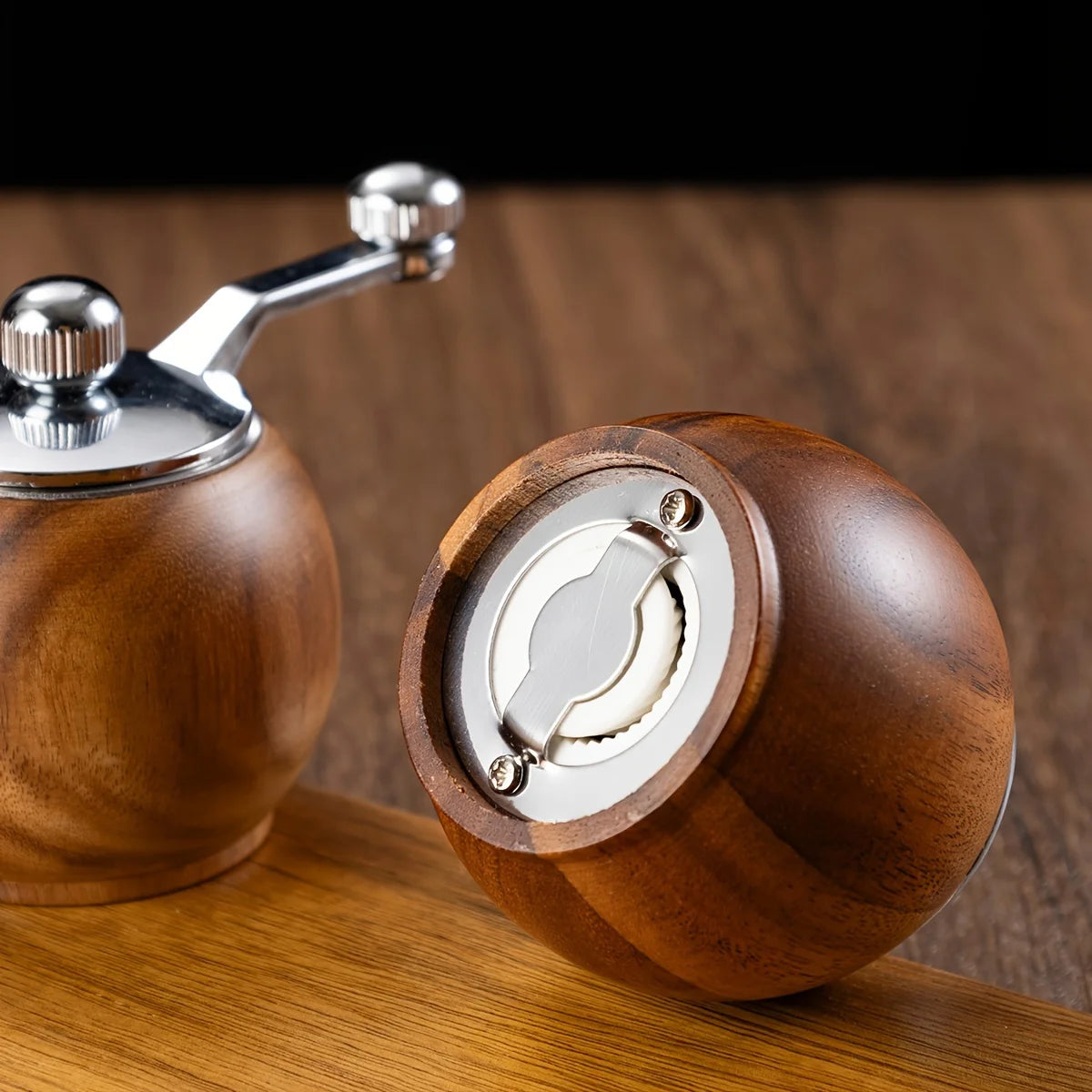Liora Salt and Pepper Grinders Set - Wooden, Nordic Design, Set of 2