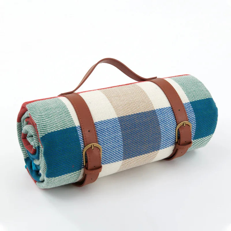 Waterproof Picnic Blanket with Shoulder Strap – Foldable Beach & Park Mat for Outdoor Adventures