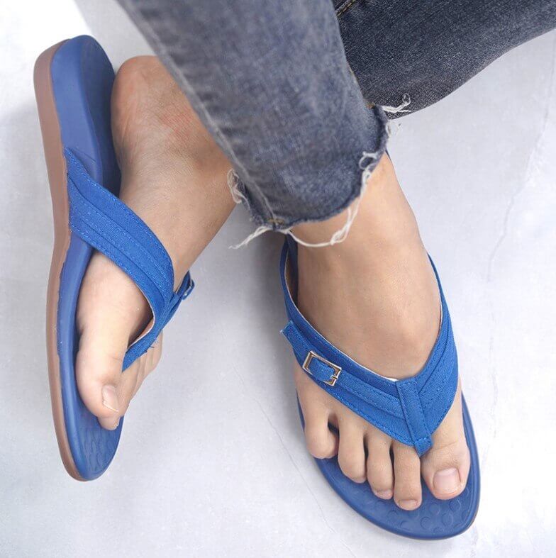 Orthopedic Arch Support Sandals for Women – Cushioned Footbed Slip-On Comfort Slides for Plantar Fasciitis & Flat Feet Relief