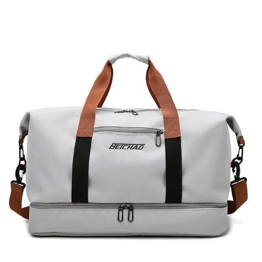 Bolso de gimnasio para mujer con compartimento para zapatos: bolsa de viaje con separación de ropa húmeda/seca, correa de hombro y cruzada para entrenamiento y escapadas de fin de semana