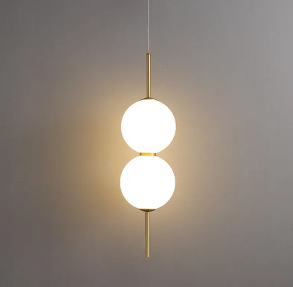 Glass Globe Hanging Light Fixture with Multiple Configurations for Dining Room Kitchen Island Bedroom Contemporary Suspended Ceiling Lamp