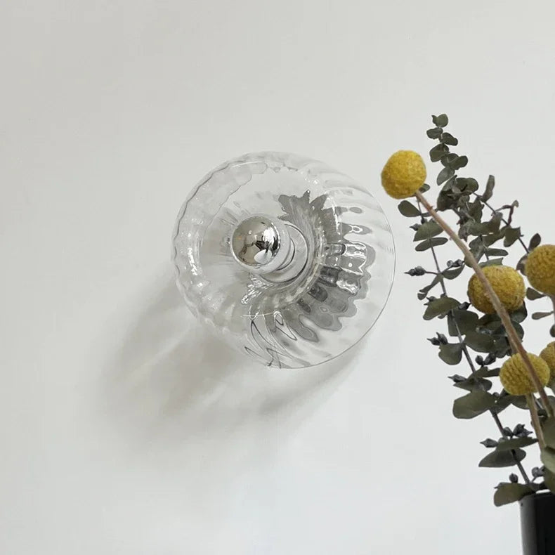Sconce with Glass Globe 6.3 Inch Diameter Metal Accent Fixture for Bedrooms Hallways Staircases Reading Nooks Entryways Modern Interior Ambi