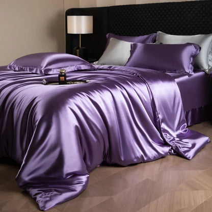 Bed Sheets Set with Duvet Cover and Pillowcases, Silky Sheets Bedding Set, Soft Breathable Fitted Sheet or Flat Sheet