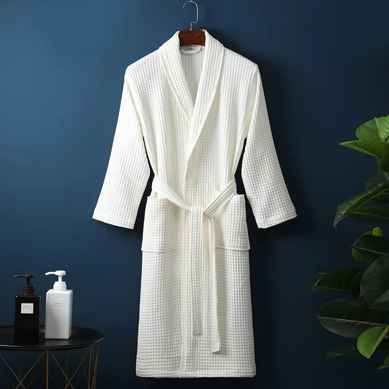 Soft Cotton Bathrobe for Women & Men – Cozy Lounge Robe After Shower Spa Hotel Home – Breathable Comfort Fit Loungewear