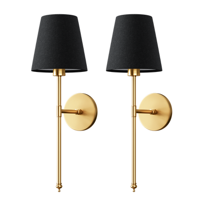 Rechargeable Sconce Pair 20-Inch Brushed Metal & Fabric Wireless Dimmable RGB Bedside Fixtures for Bedroom Hallway Modern Interior Accent Li