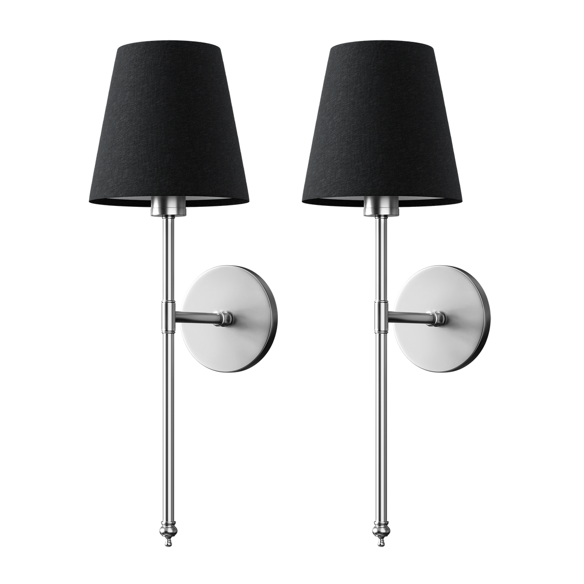 Rechargeable Sconce Pair 20-Inch Brushed Metal & Fabric Wireless Dimmable RGB Bedside Fixtures for Bedroom Hallway Modern Interior Accent Li