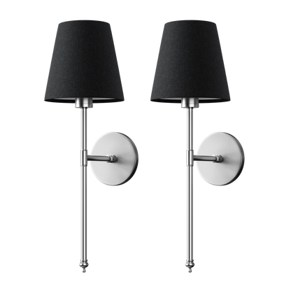 Rechargeable Sconce Pair 20-Inch Brushed Metal & Fabric Wireless Dimmable RGB Bedside Fixtures for Bedroom Hallway Modern Interior Accent Li