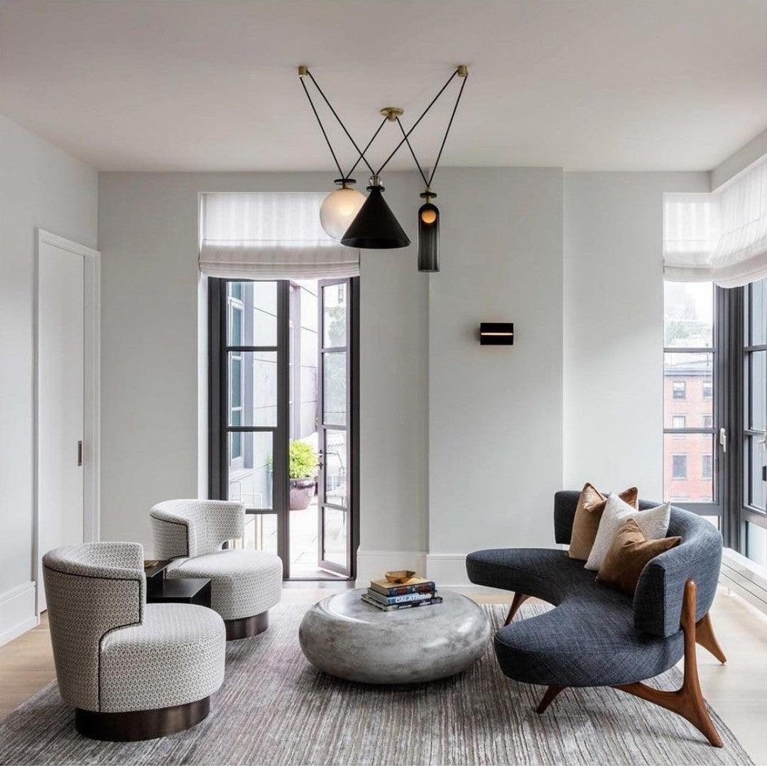 Modular Sculptural Ceiling Light with Adjustable Sections & Custom Finish Options for Dining Room Kitchen Living Room