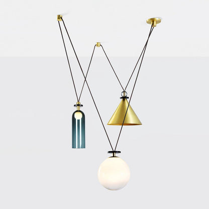Modular Sculptural Ceiling Light with Adjustable Sections & Custom Finish Options for Dining Room Kitchen Living Room