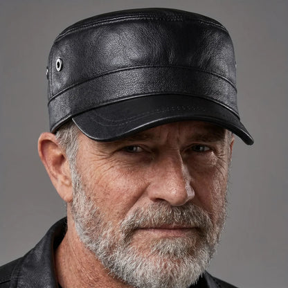 Sheepskin Cadet Cap | Structured Design with Short Brim | Stylish Headwear for Riders
