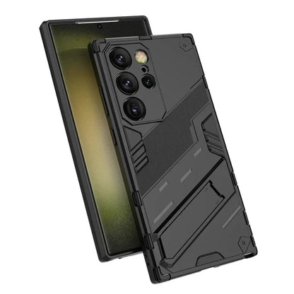 Rugged Protective Phone Case with Built-In Stand for Samsung Galaxy S21-S26 Series – Heavy-Duty Drop Defense, Camera Guard, Anti-Fingerprint