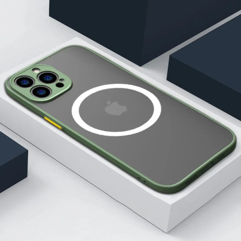 Magnetic Silicone iPhone Case with Raised Edge Protection & Wireless Charging – All Models 12 to 17